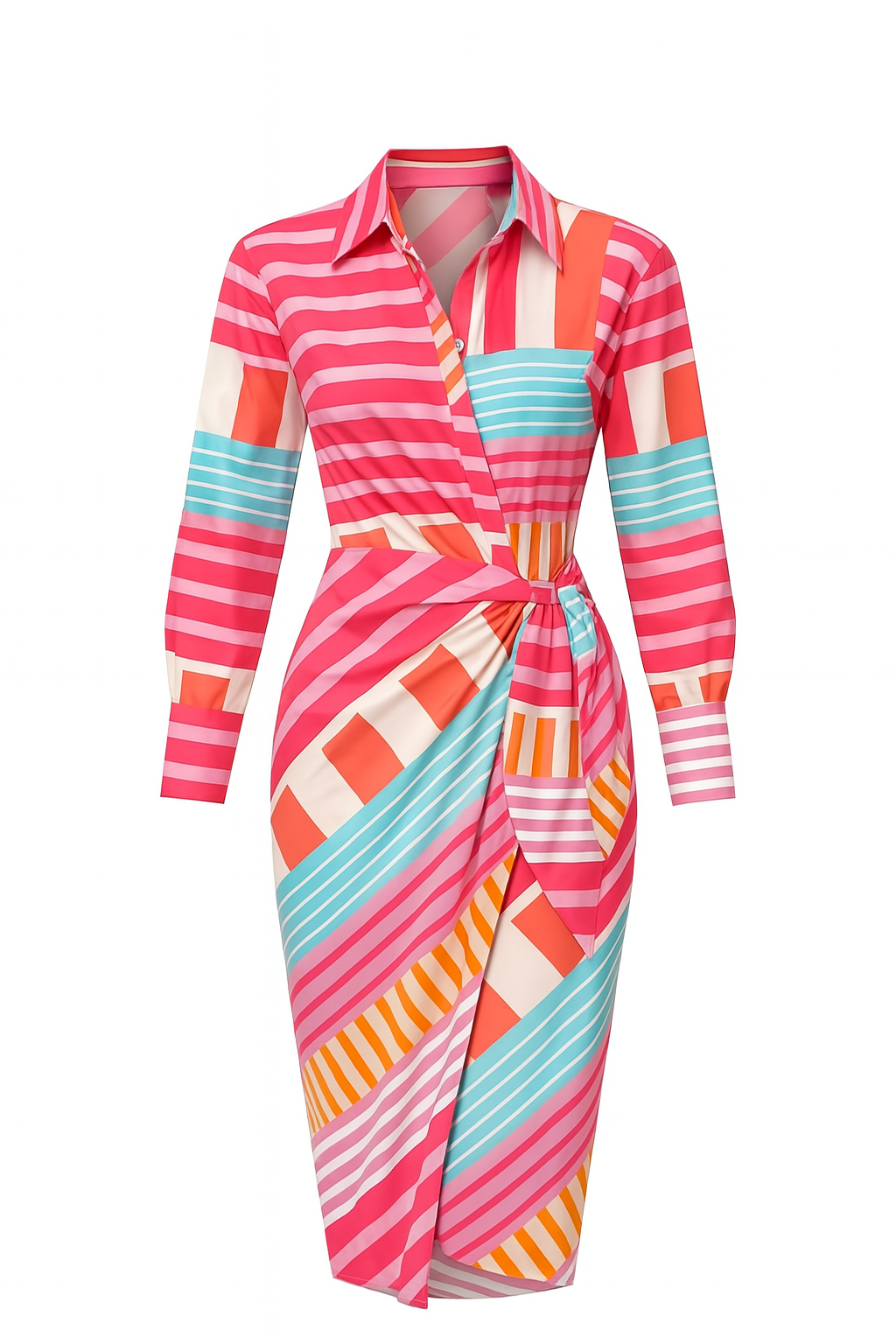 Sophie - Gestreepte Wikkeljurk Voor Dames - Levendig & Chic