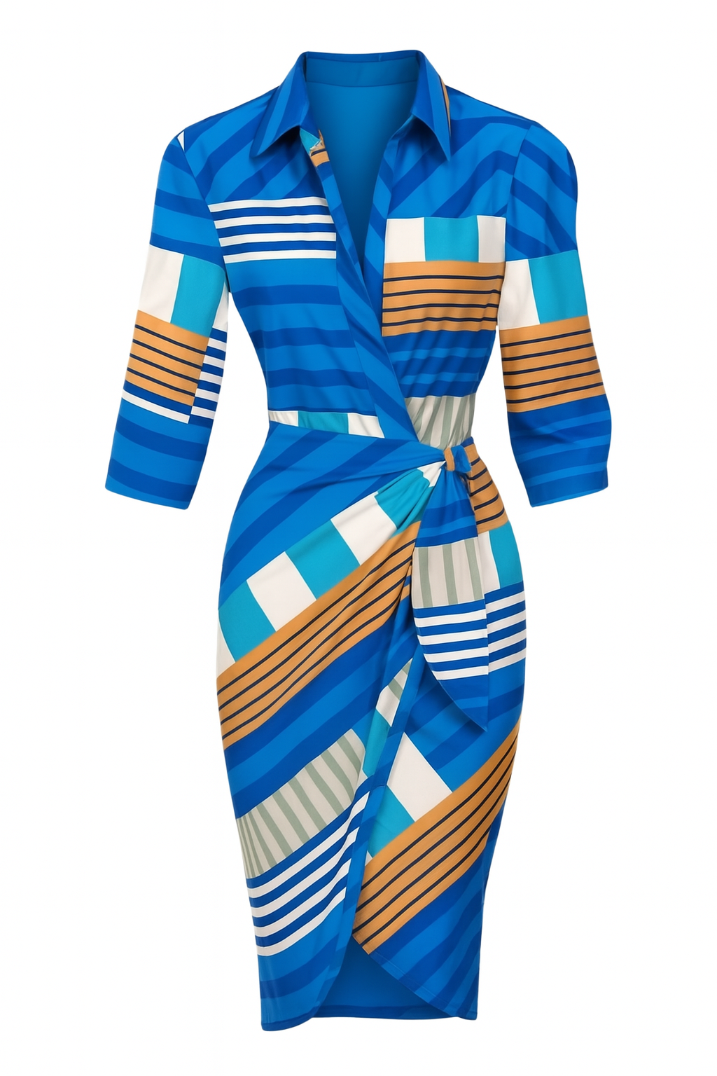 Sophie - Gestreepte Wikkeljurk Voor Dames - Levendig & Chic