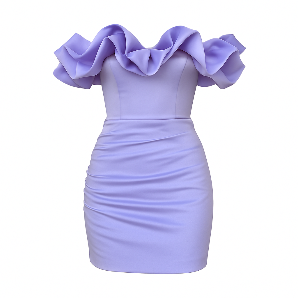Leanna - Gerimpelde Off-Shoulder Jurk voor Dames – Elegant & Speels
