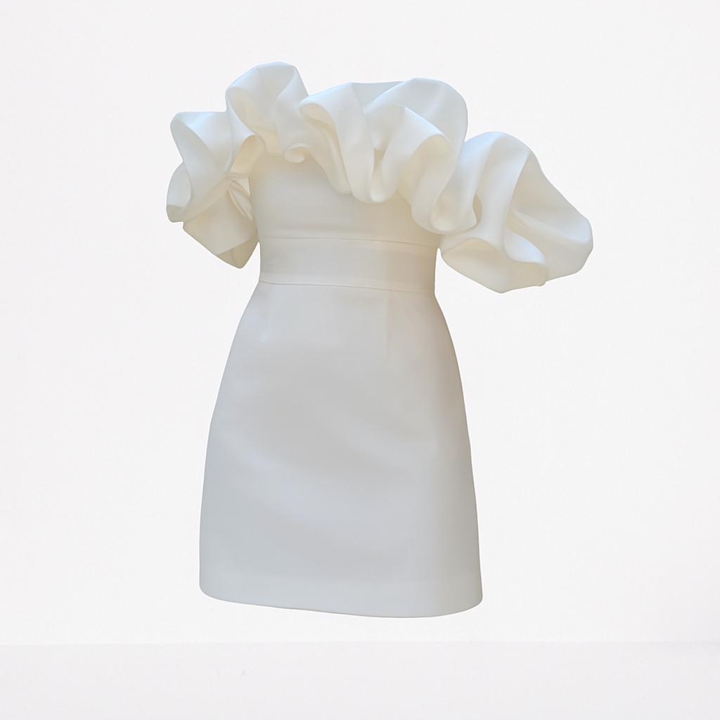 Leanna - Gerimpelde Off-Shoulder Jurk voor Dames – Elegant & Speels