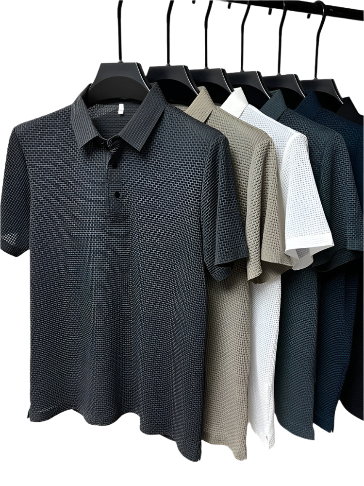 Morten - gestructureerd poloshirt
